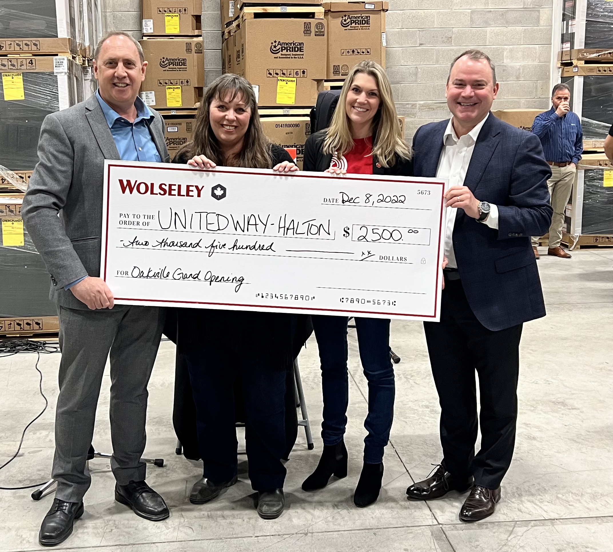 As a sign of community commitment, Wolseley presented a $2,500 donation to the United Way of Halton Hamilton. | Oakville News N.M.